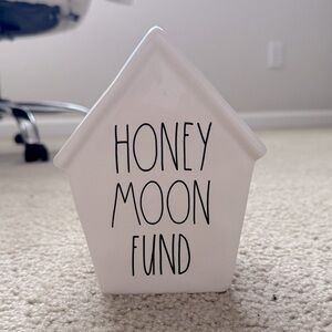 Rae Dunn Honeymoon Fund House piggy bank
